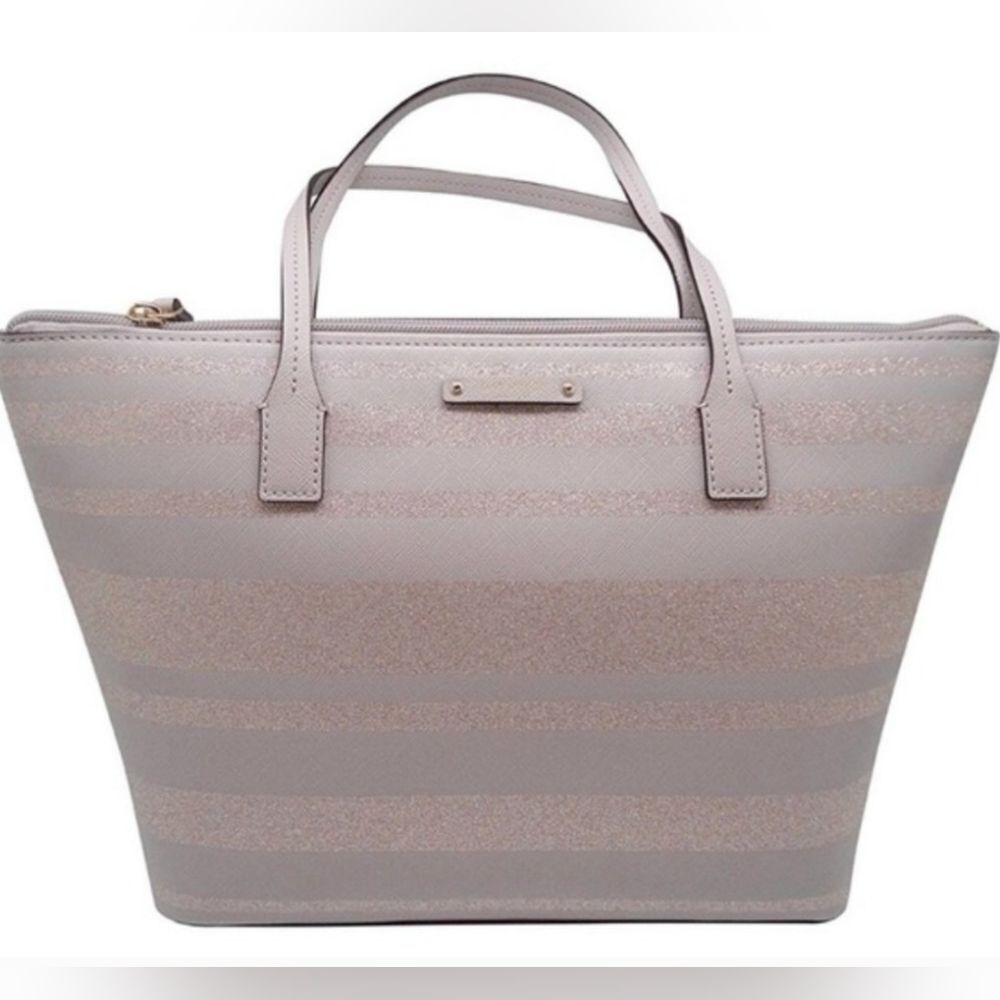 🔥Kate Spade Nouveau Hani Haven Lane Glitter Striped Tote Purse